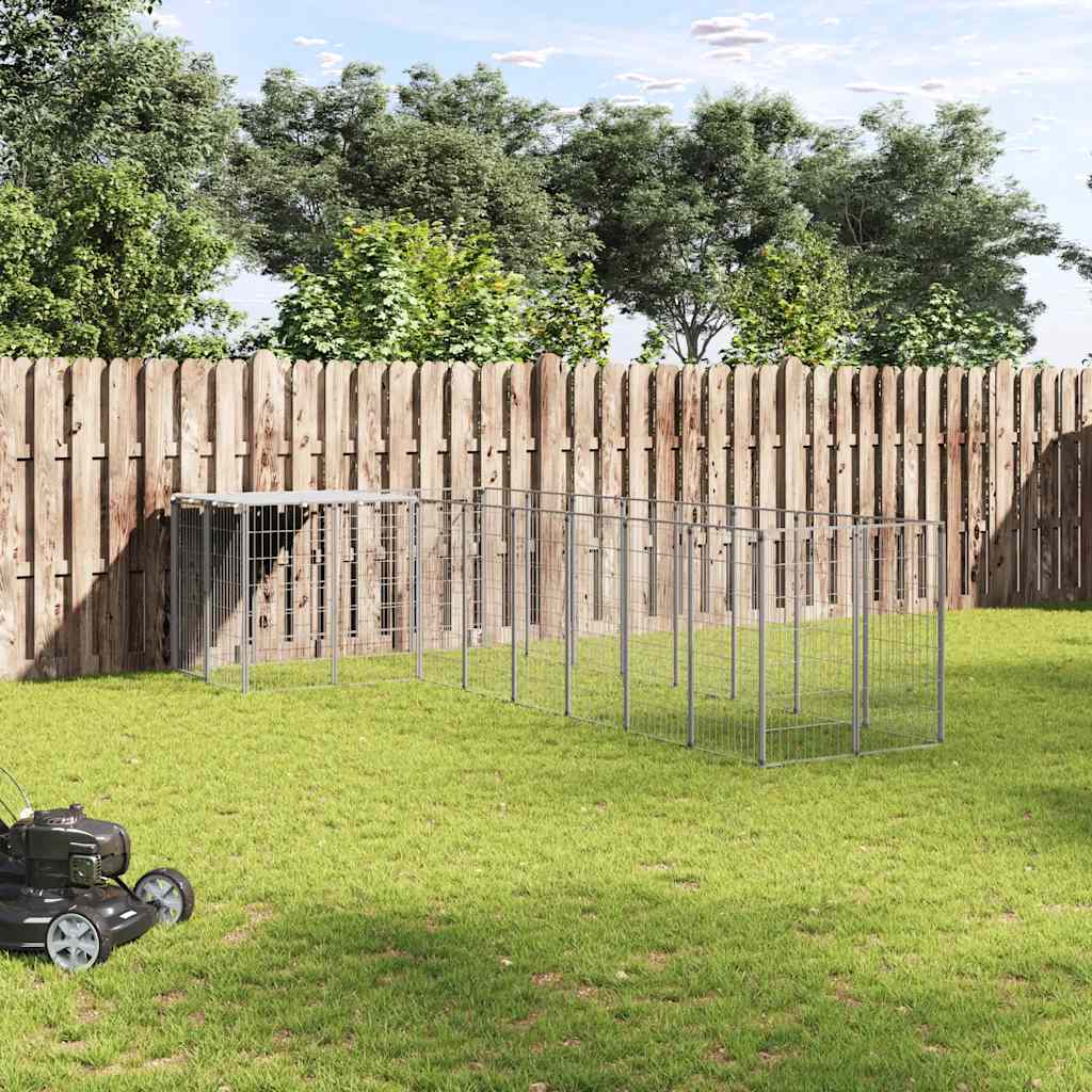 Dog Kennel Silver 6.05 m? Steel