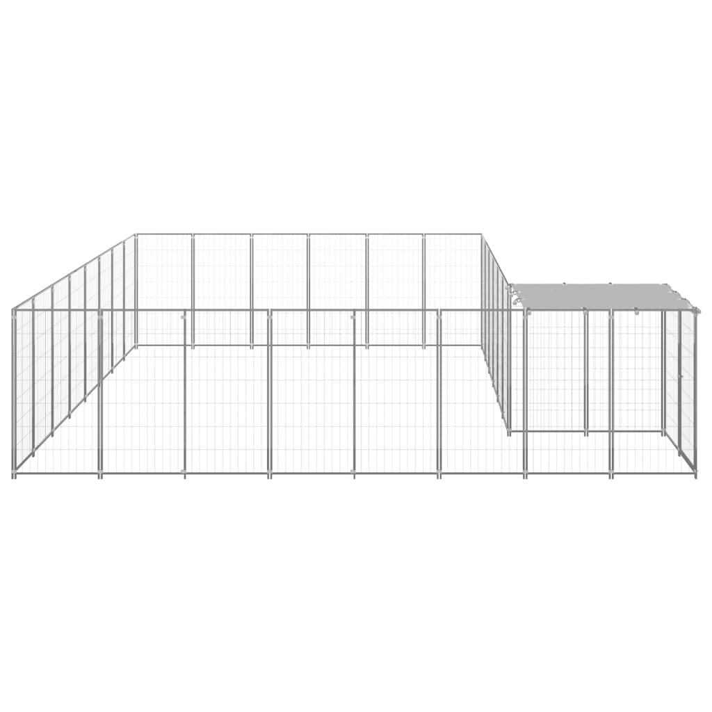 Dog Kennel Silver 15.73 m? Steel