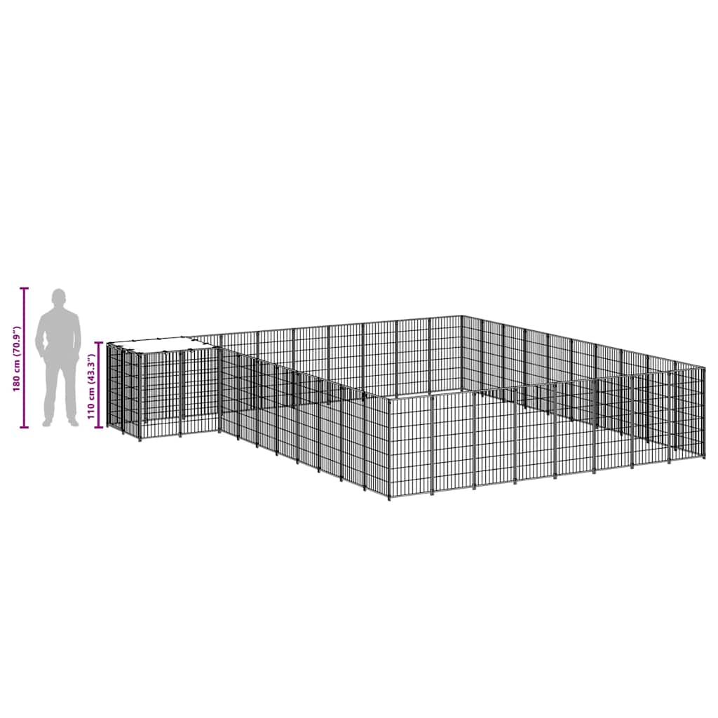 Dog Kennel Silver 25.41 m? Steel