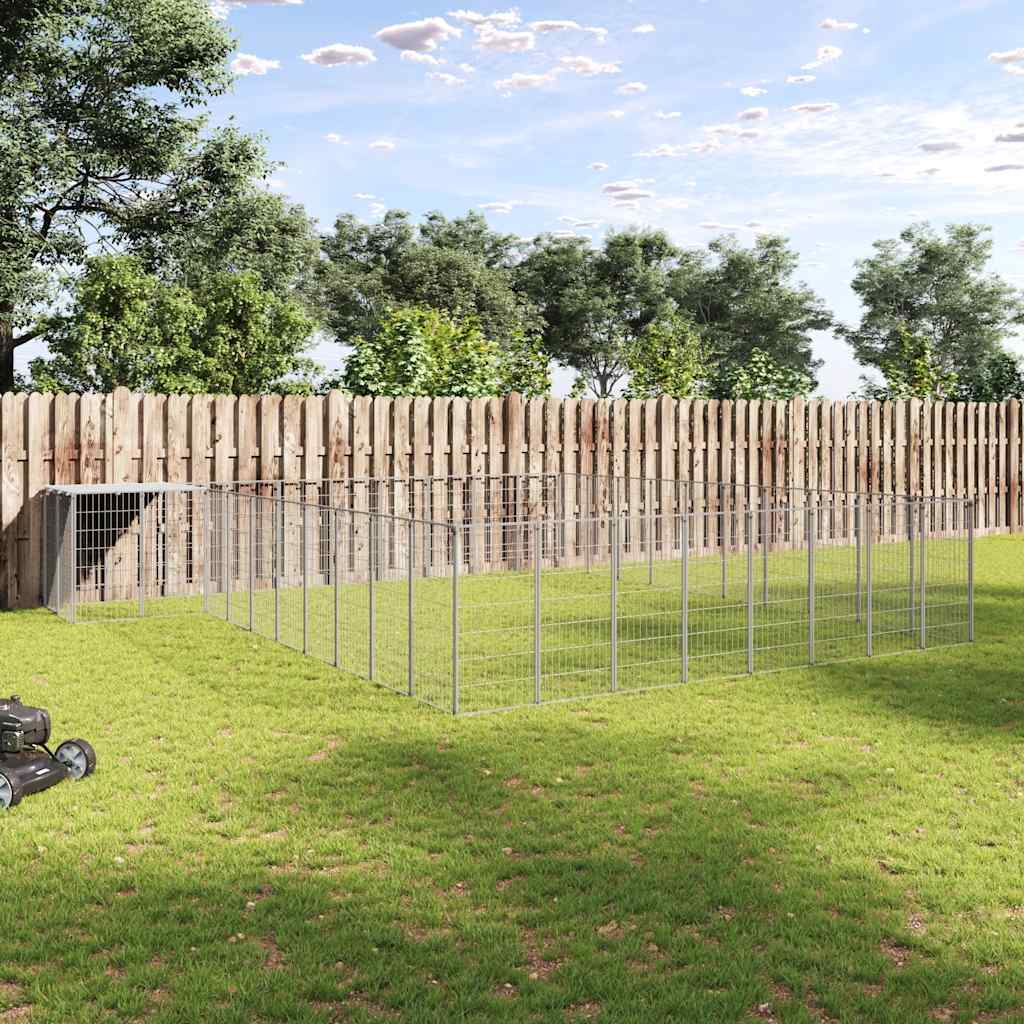 Dog Kennel Silver 25.41 m? Steel