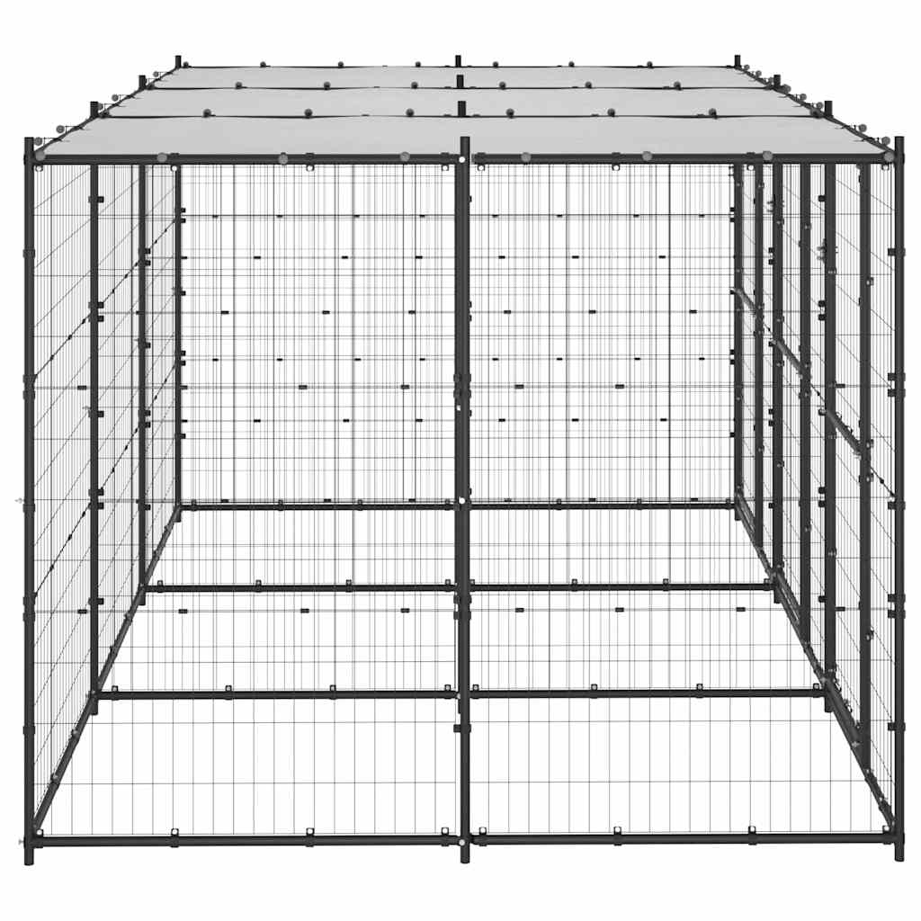 Outdoor Dog Kennel Steel with Roof 7,26 m²