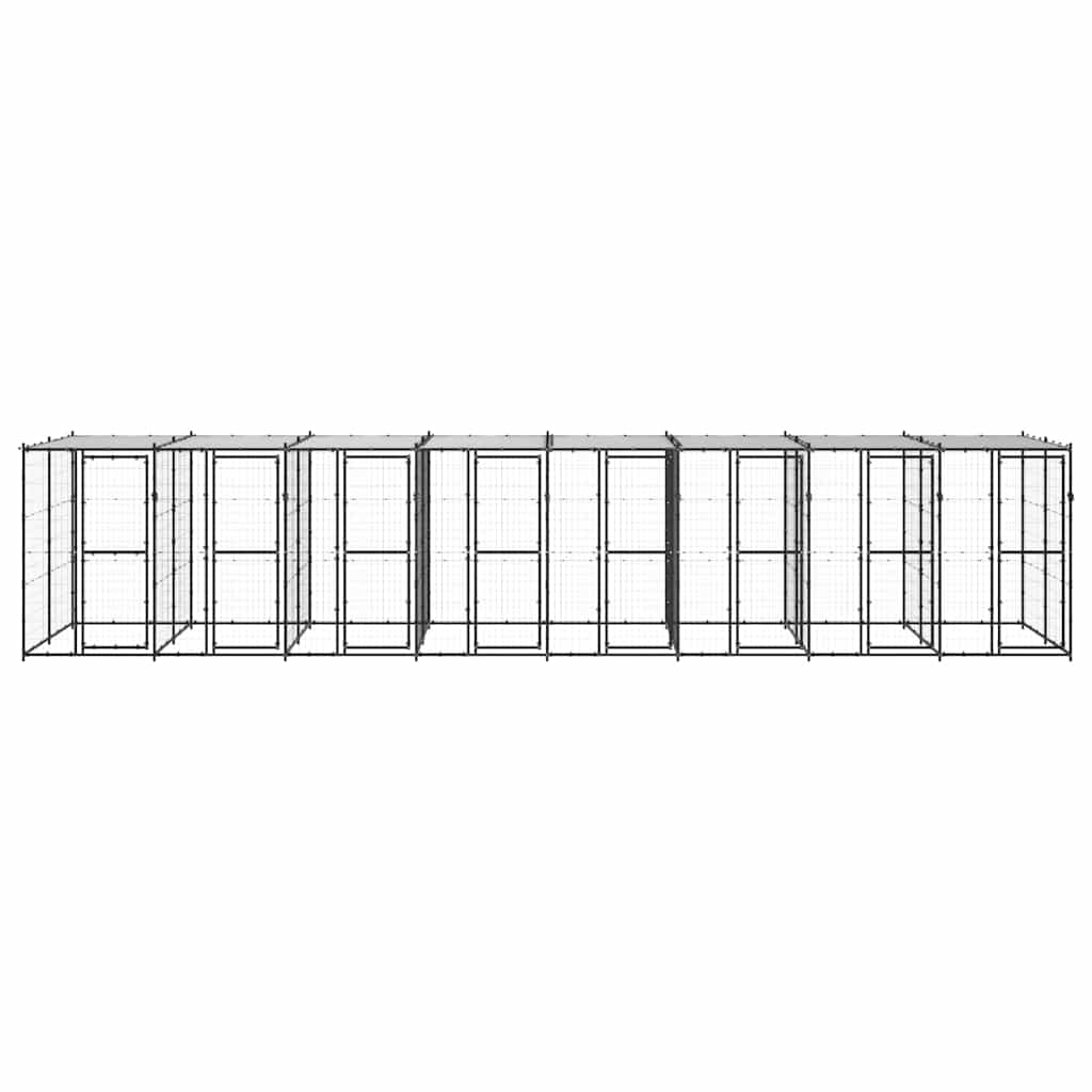 Outdoor Dog Kennel Steel with Roof 19,36 m²