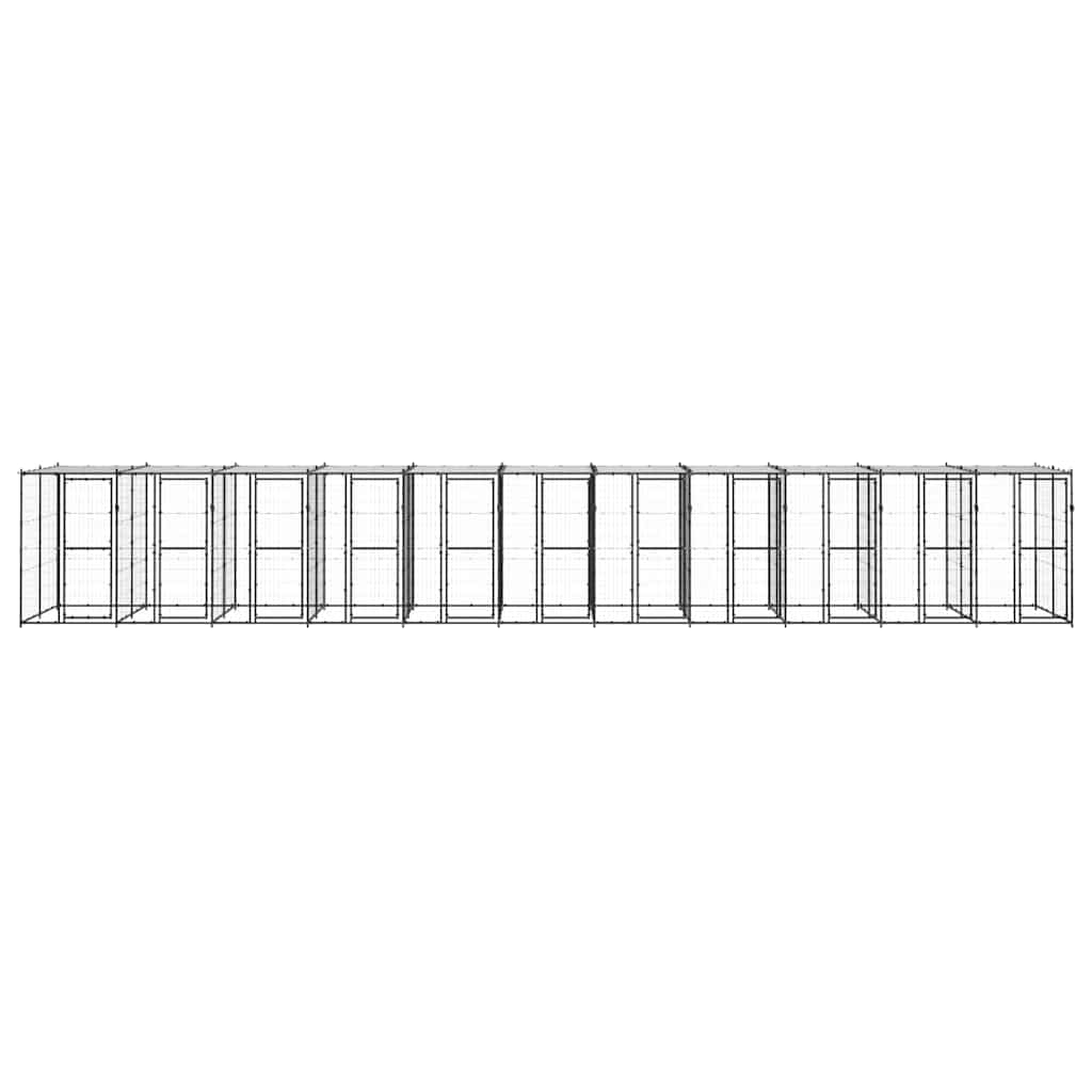 Outdoor Dog Kennel Steel with Roof 26,62 m²