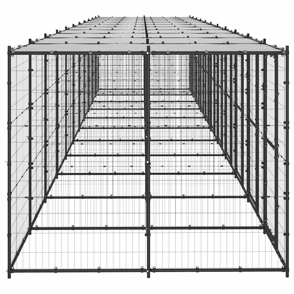 Outdoor Dog Kennel Steel with Roof 26,62 m²