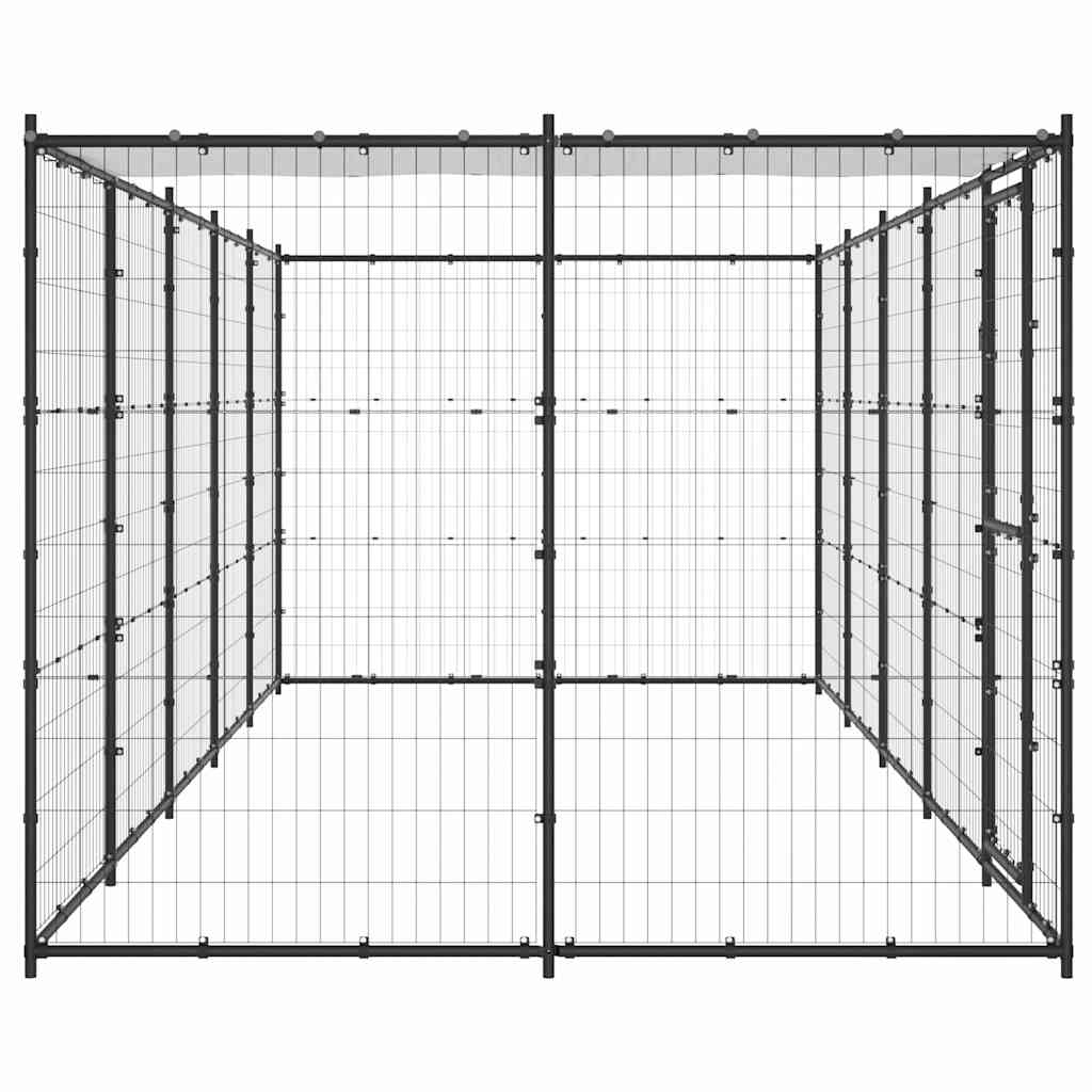 Outdoor Dog Kennel Steel with Roof 12,1 m²