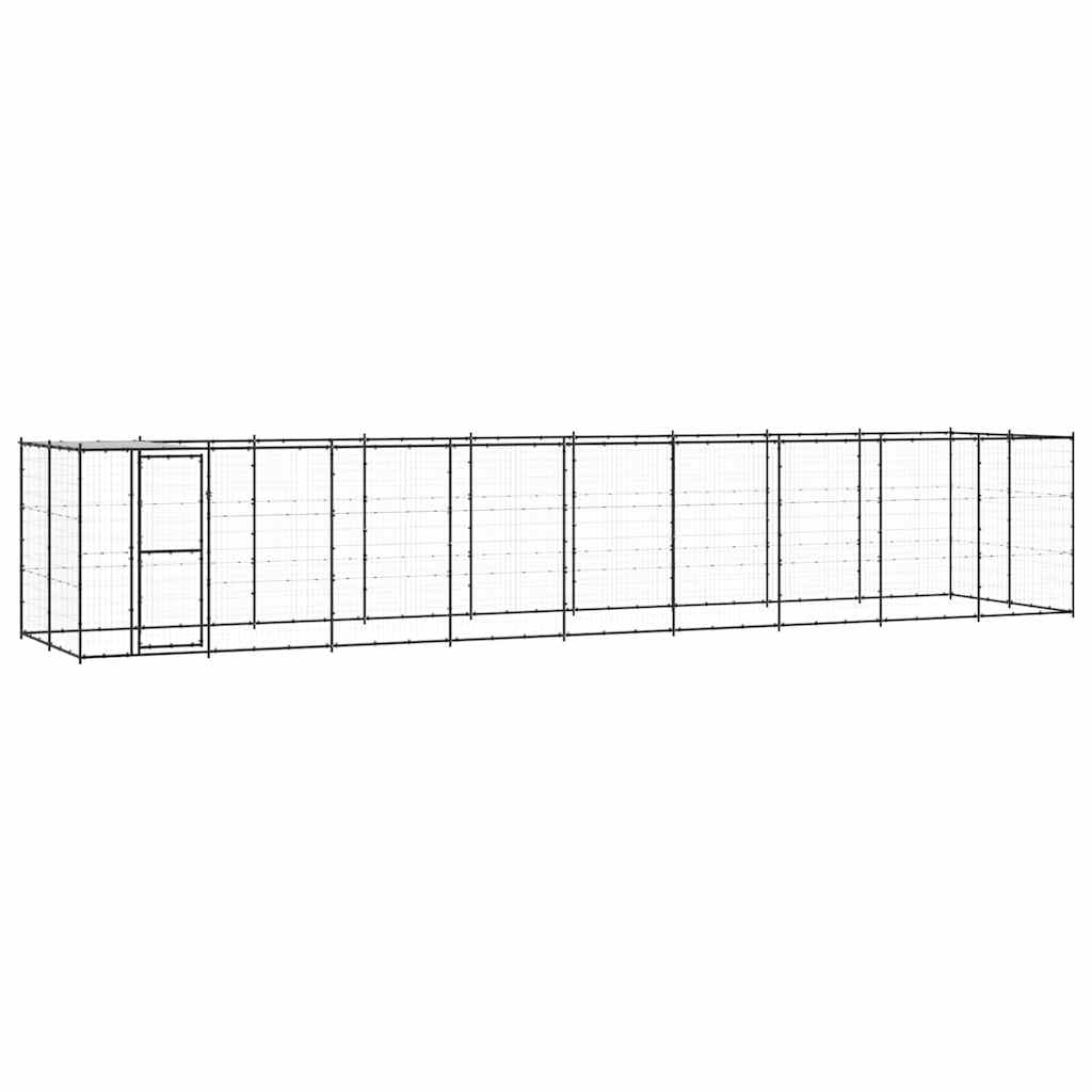 Outdoor Dog Kennel Steel with Roof 21,78 m²