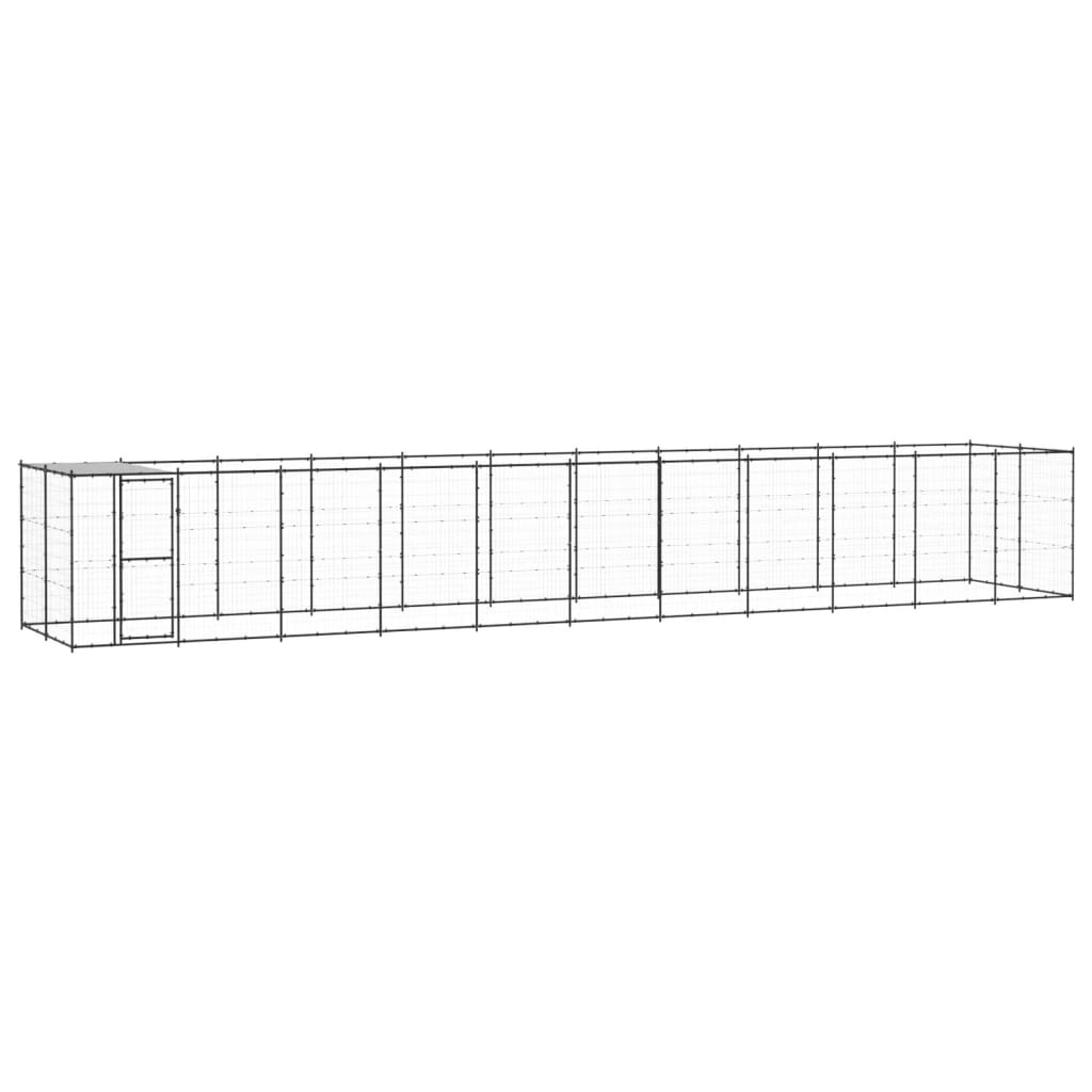 Outdoor Dog Kennel Steel with Roof 26.62 m?