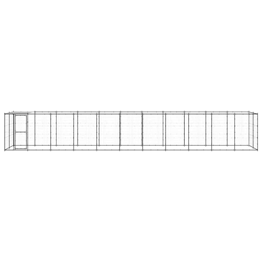 Outdoor Dog Kennel Steel with Roof 26.62 m?