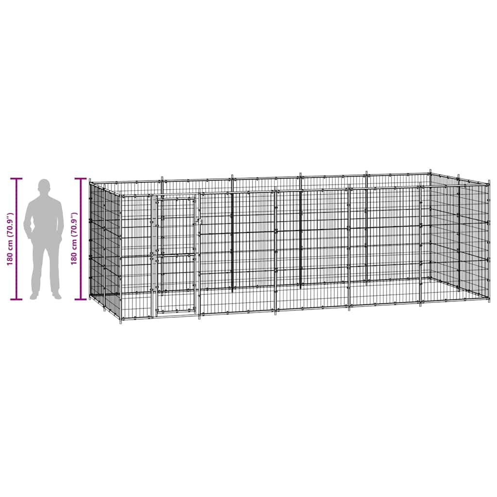 Outdoor Dog Kennel Steel 12,1 m²