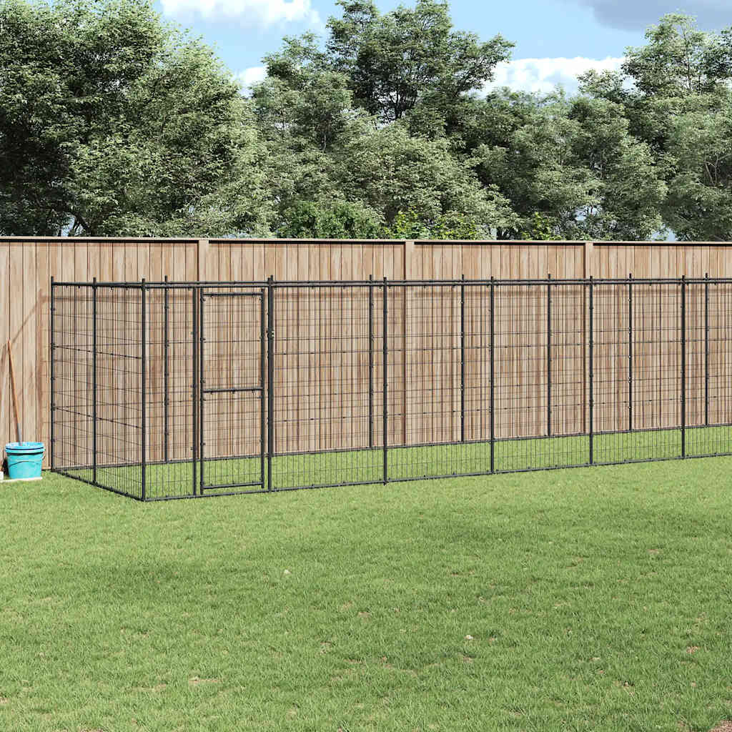 Outdoor Dog Kennel Steel 16.94 m?