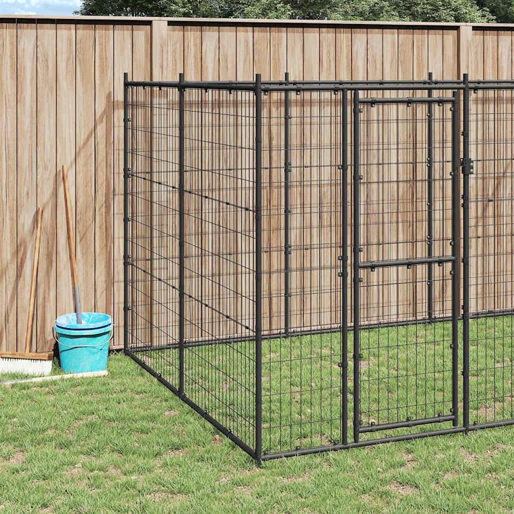 Outdoor Dog Kennel Steel 16.94 m?
