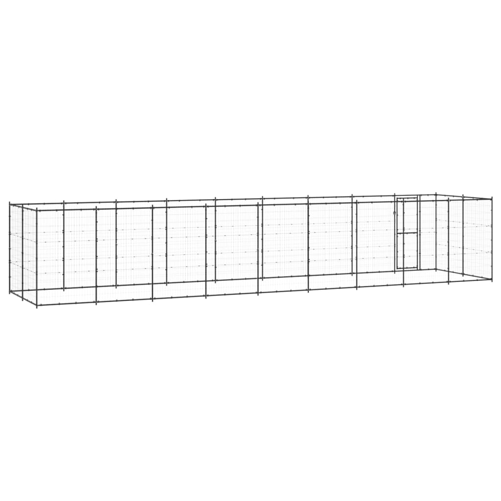 Outdoor Dog Kennel Steel 21.78 m?