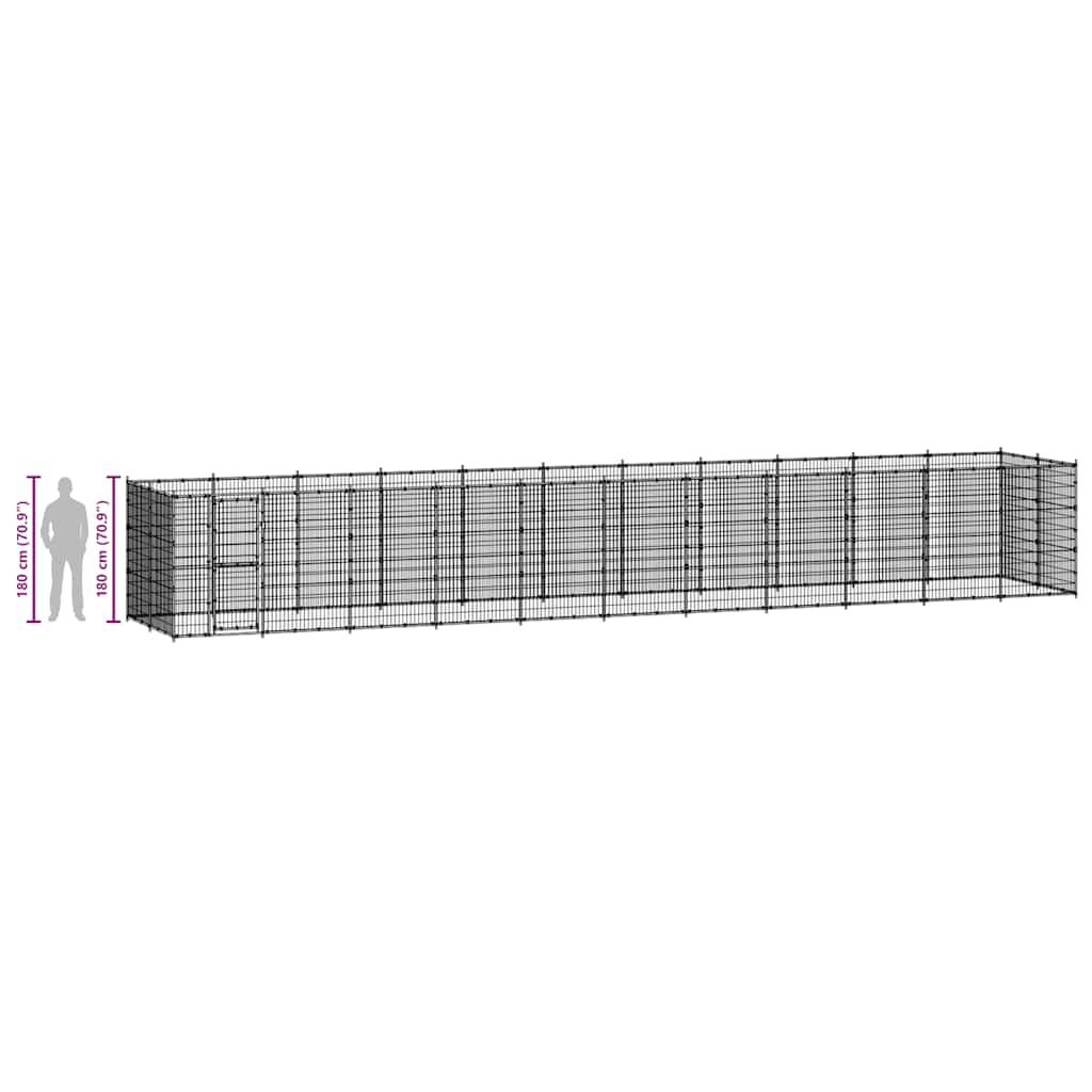 Outdoor Dog Kennel Steel 26,62 m²
