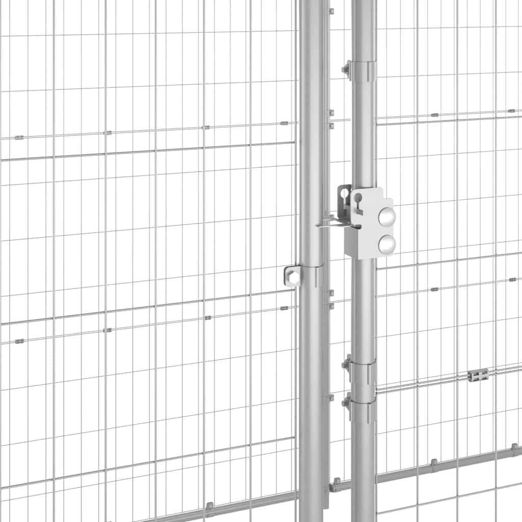 Outdoor Dog Kennel Galvanised Steel with Roof 12,1 m²