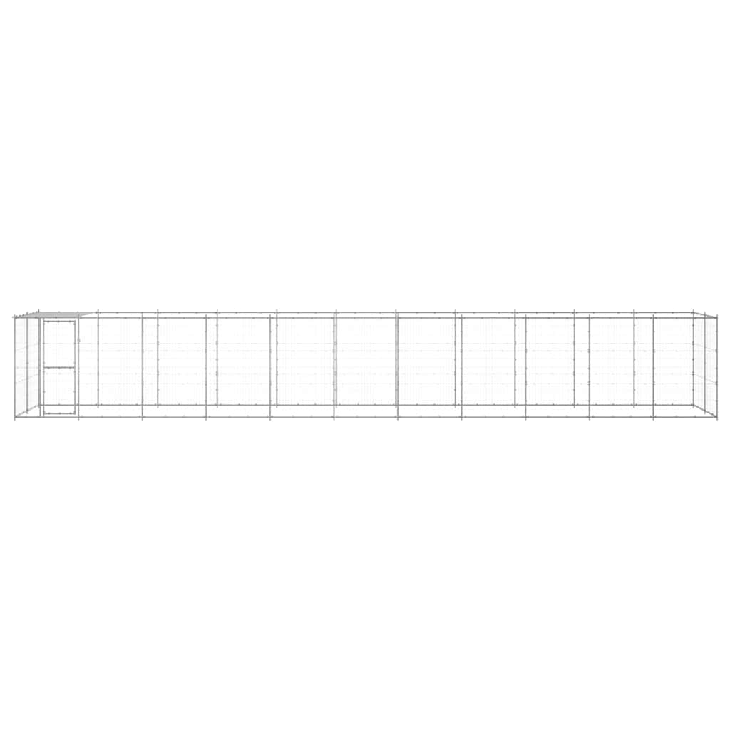 Outdoor Dog Kennel Galvanised Steel with Roof 26,62 m²