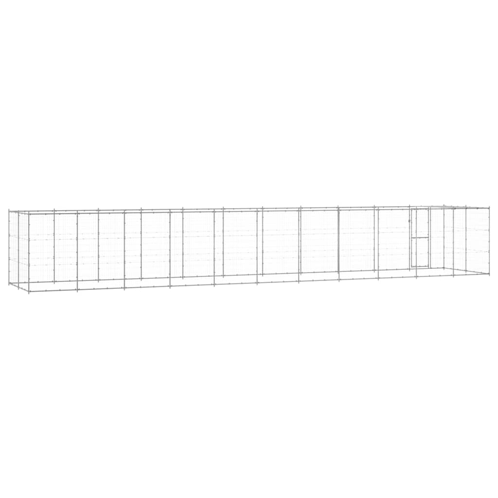 Outdoor Dog Kennel Galvanised Steel with Roof 26,62 m²
