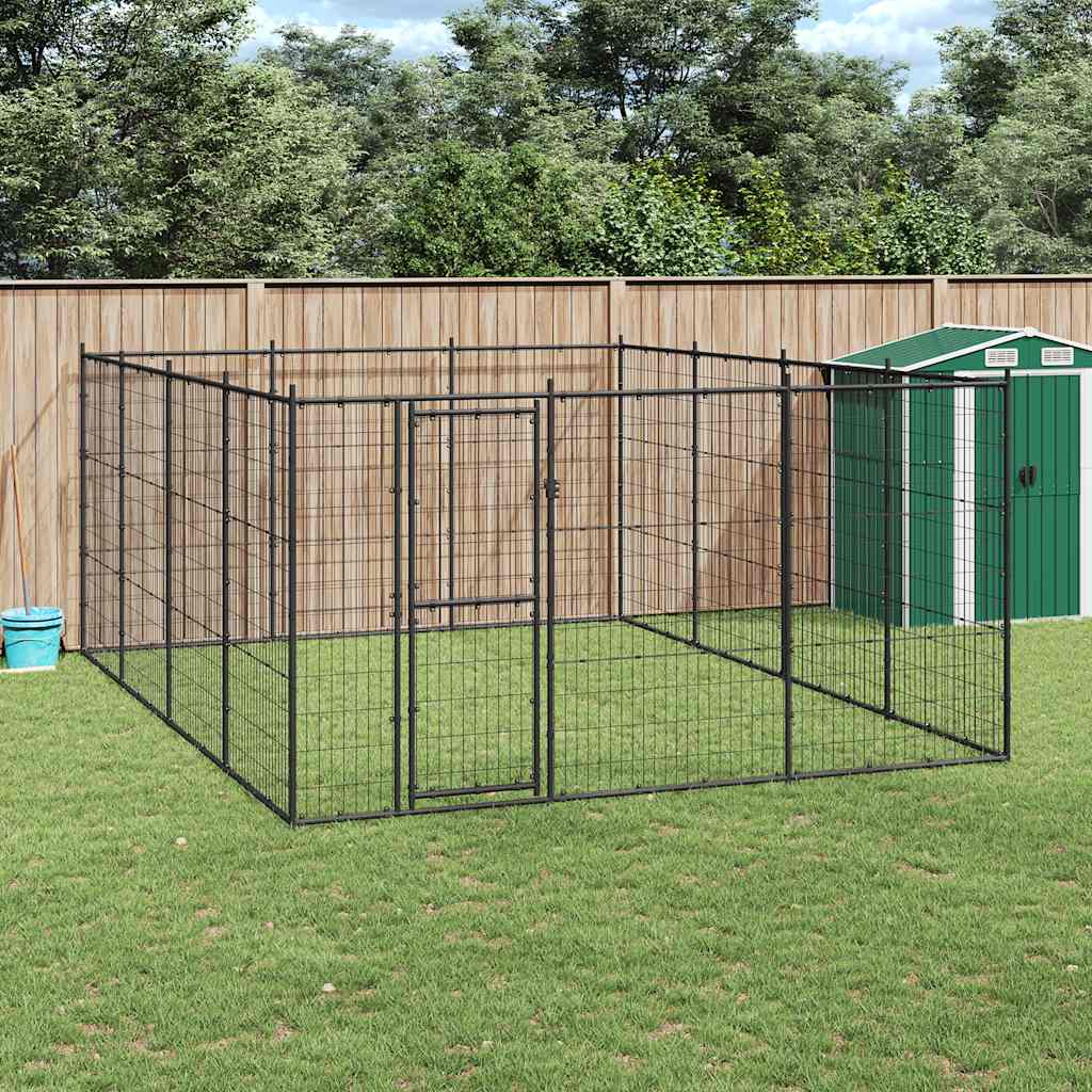 Outdoor Dog Kennel Steel 14.52 m?