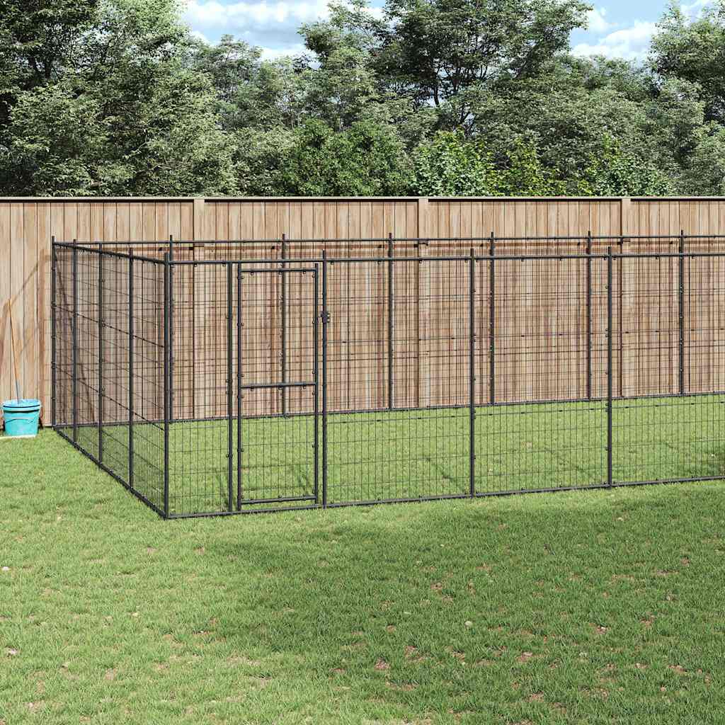 Outdoor Dog Kennel Steel 43,56 m²