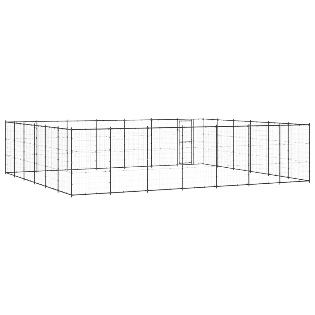 Outdoor Dog Kennel Steel 50.82 m?