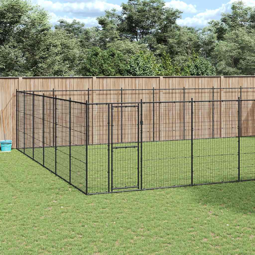 Outdoor Dog Kennel Steel 65.34 m?