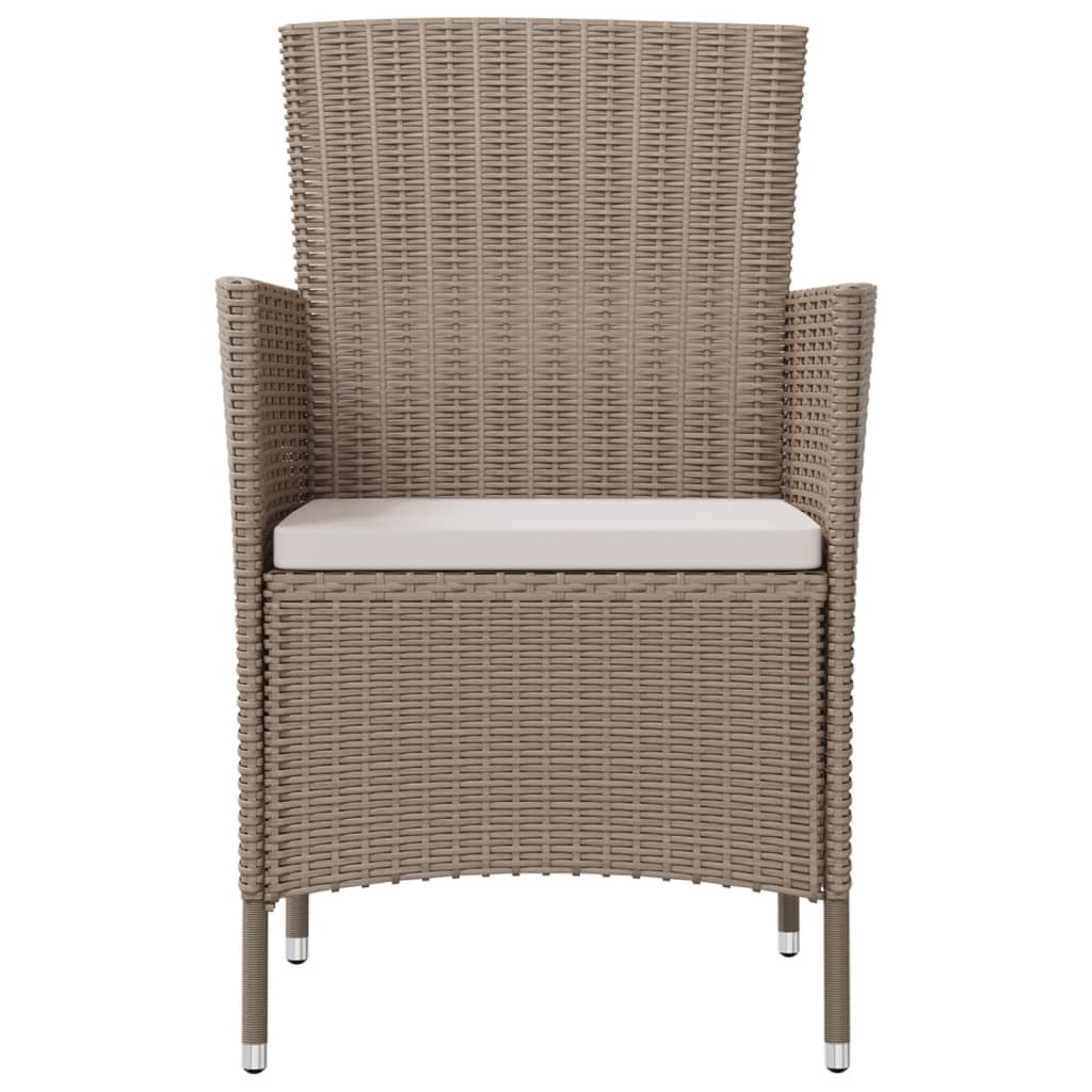 Garden Chairs with Cushions 2 pcs Poly Rattan Beige