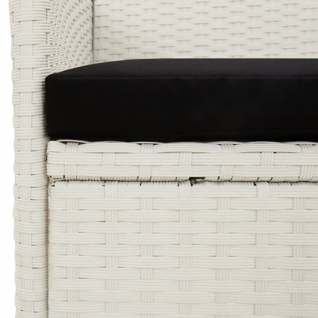 Garden Chairs with Cushions 4 pcs Poly Rattan White