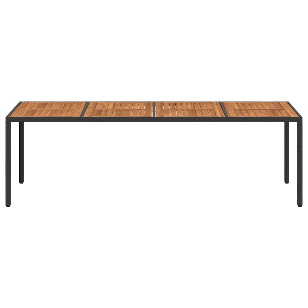 Garden Table Black 250x100x75 cm Poly Rattan