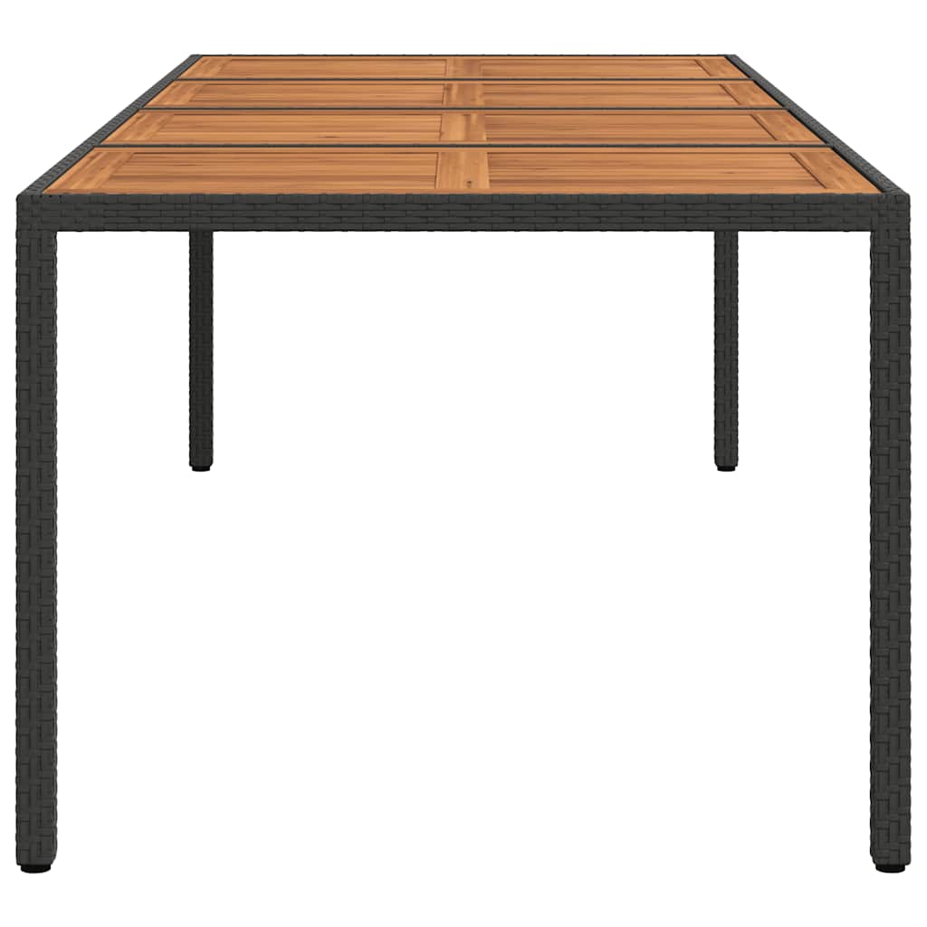Garden Table Black 250x100x75 cm Poly Rattan