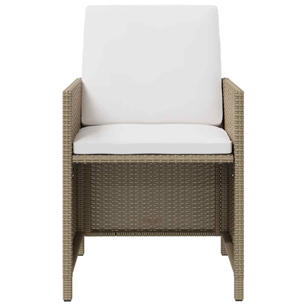 Garden Chairs with Cushions 4 pcs Poly Rattan Beige