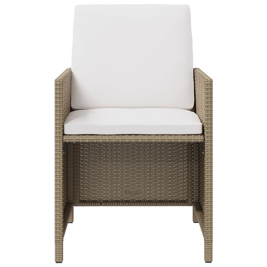 Garden Chairs with Stools 2 pcs Poly Rattan Beige