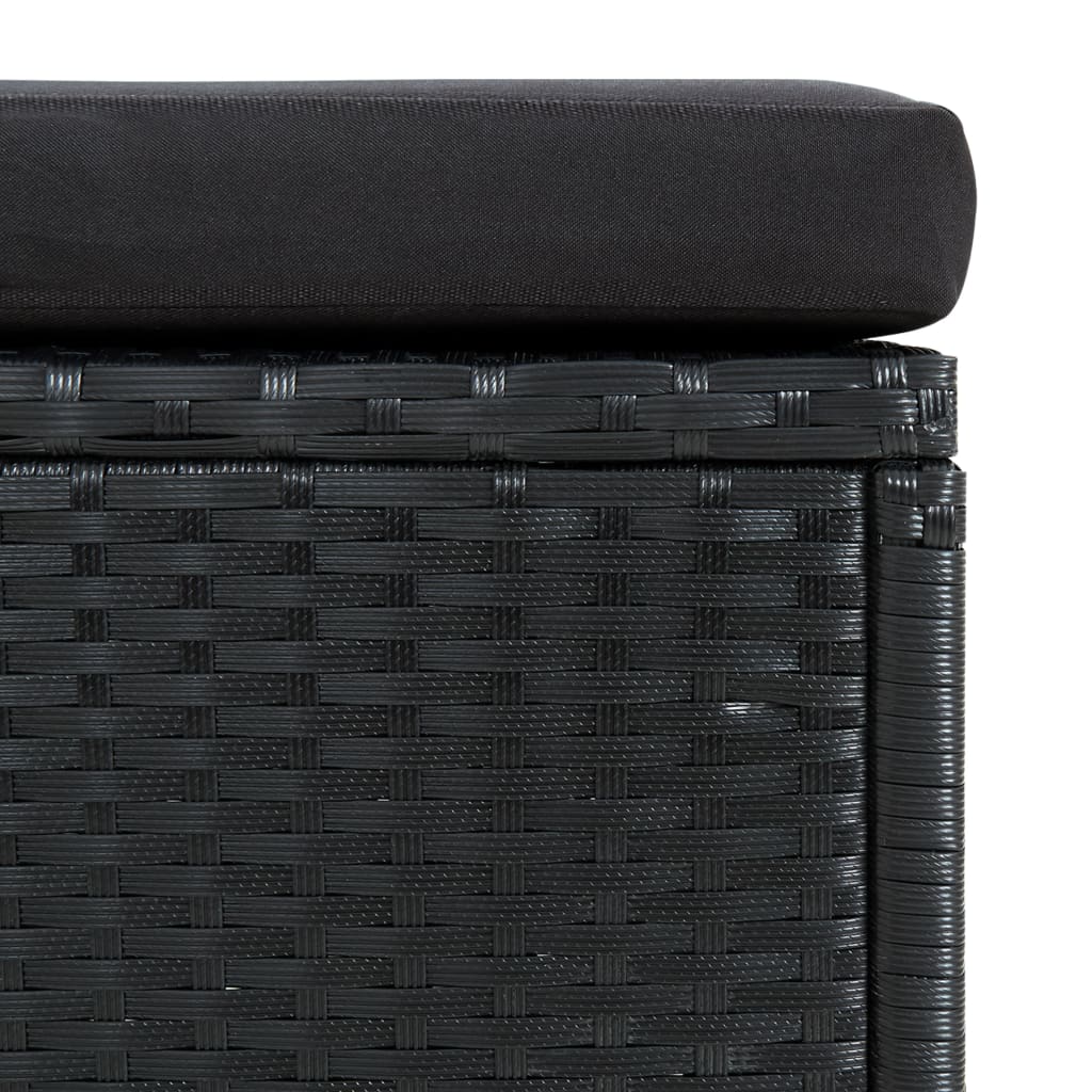 6 Piece Garden Lounge Set with Cushions Poly Rattan Black