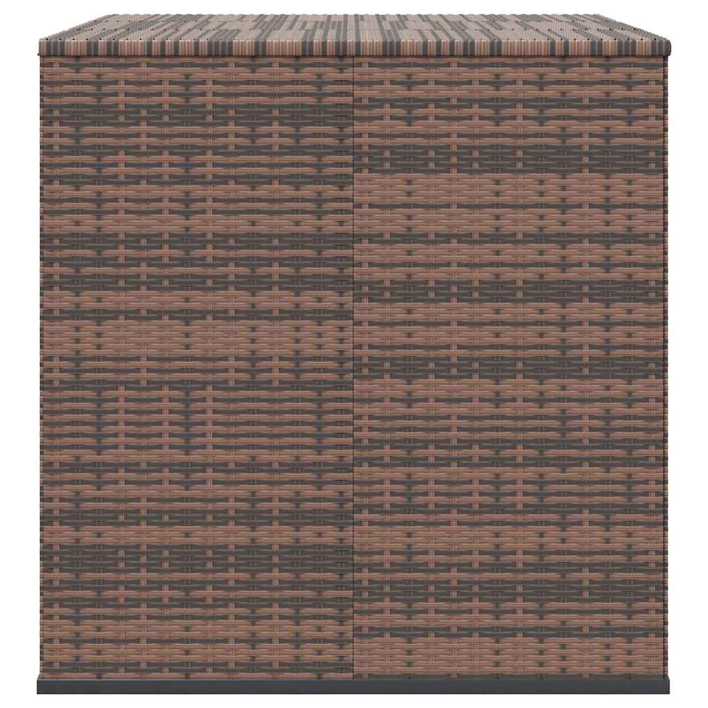 Garden Cushion Box PE Rattan 145x100x103 cm Brown