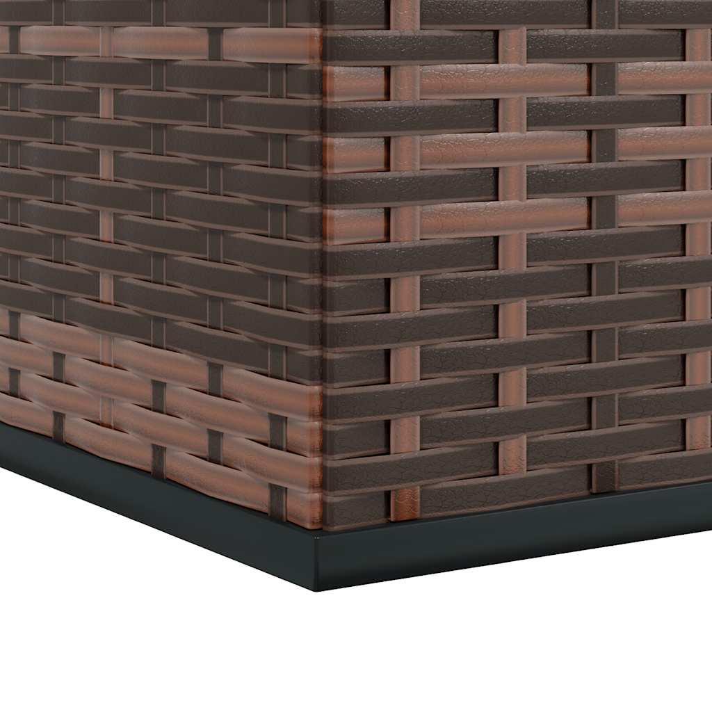 Garden Cushion Box PE Rattan 145x100x103 cm Brown