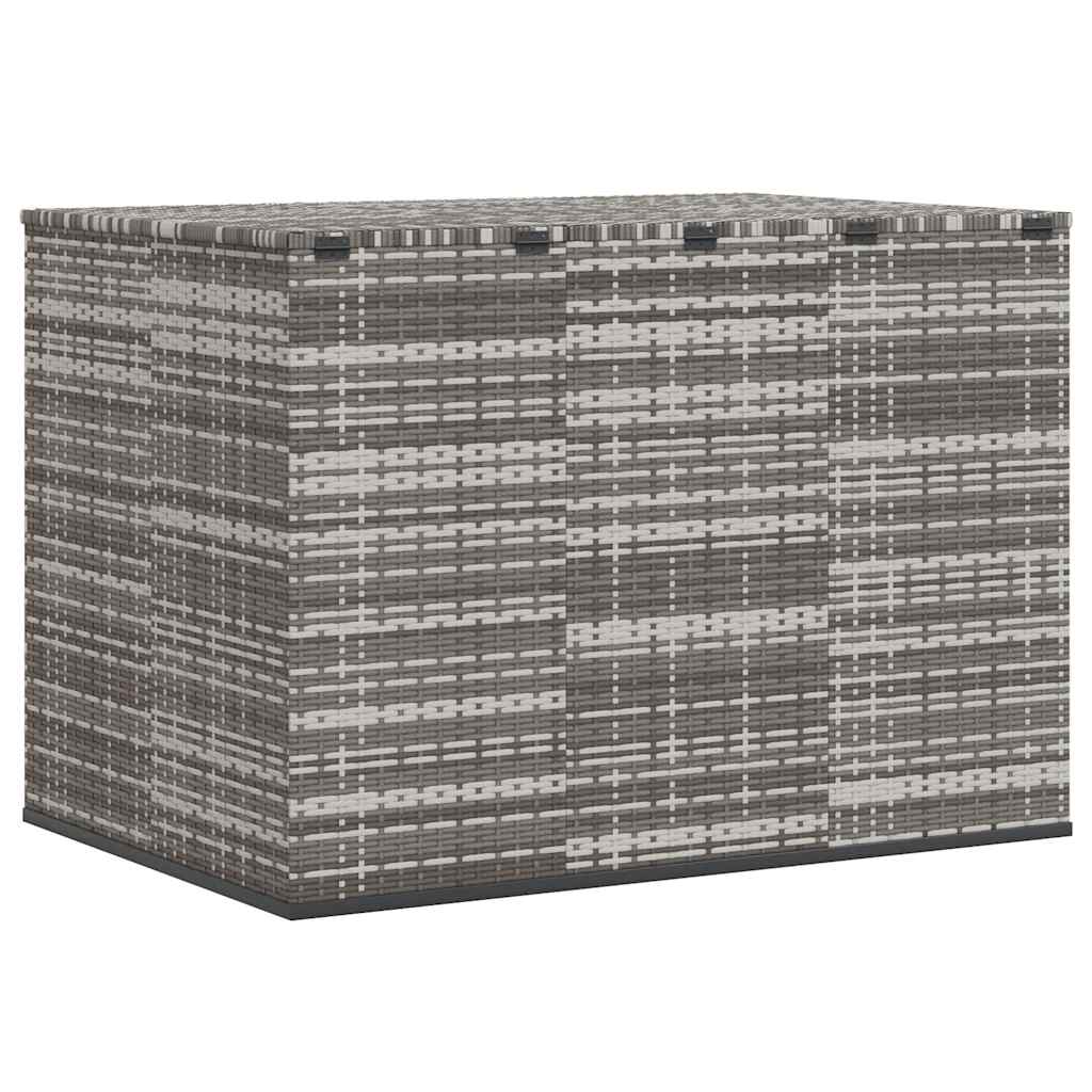 Garden Cushion Box PE Rattan 145x100x103 cm Grey