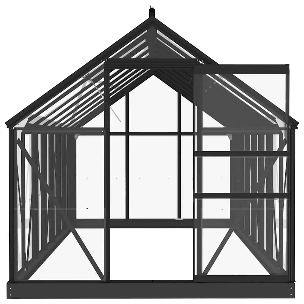 Glass Greenhouse Anthracite 155x395.5x191 cm Aluminium
