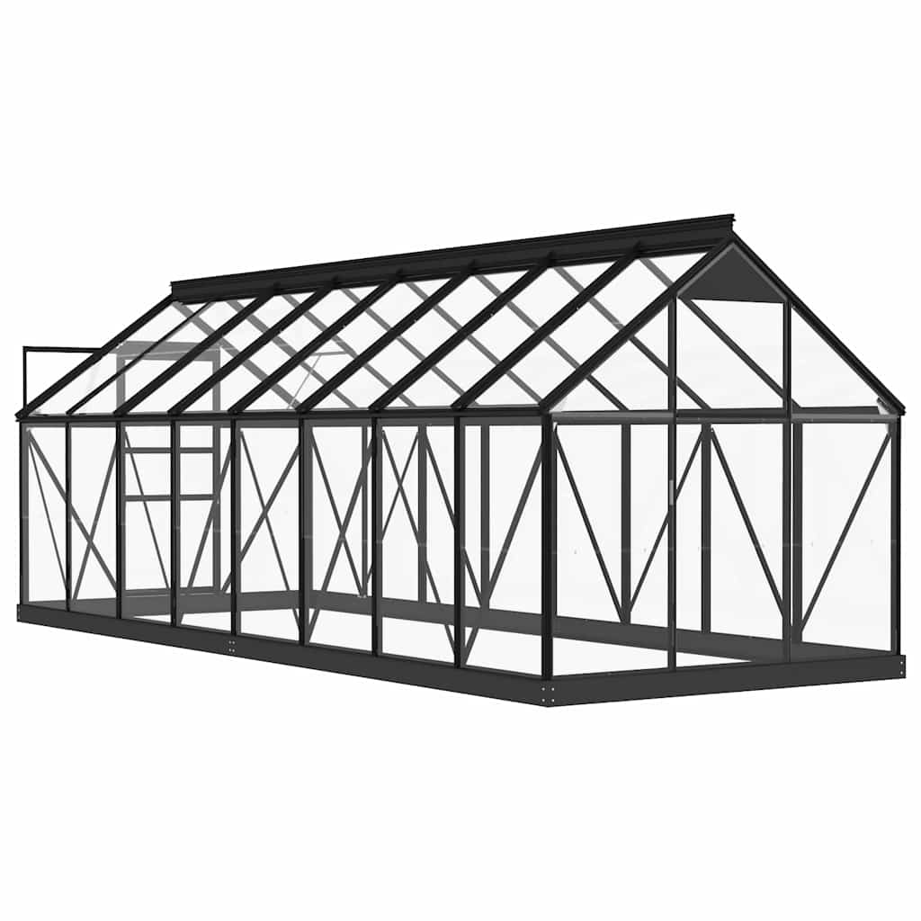 Glass Greenhouse Anthracite 155x395.5x191 cm Aluminium