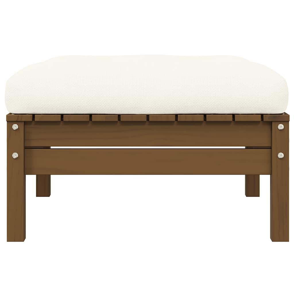 2-Seater Garden Sofa with Cream Cushions Solid Pinewood