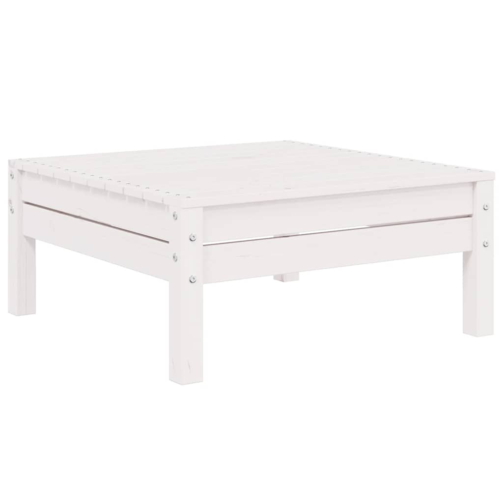 3 Piece Garden Lounge Set with Cushions White Solid Pinewood