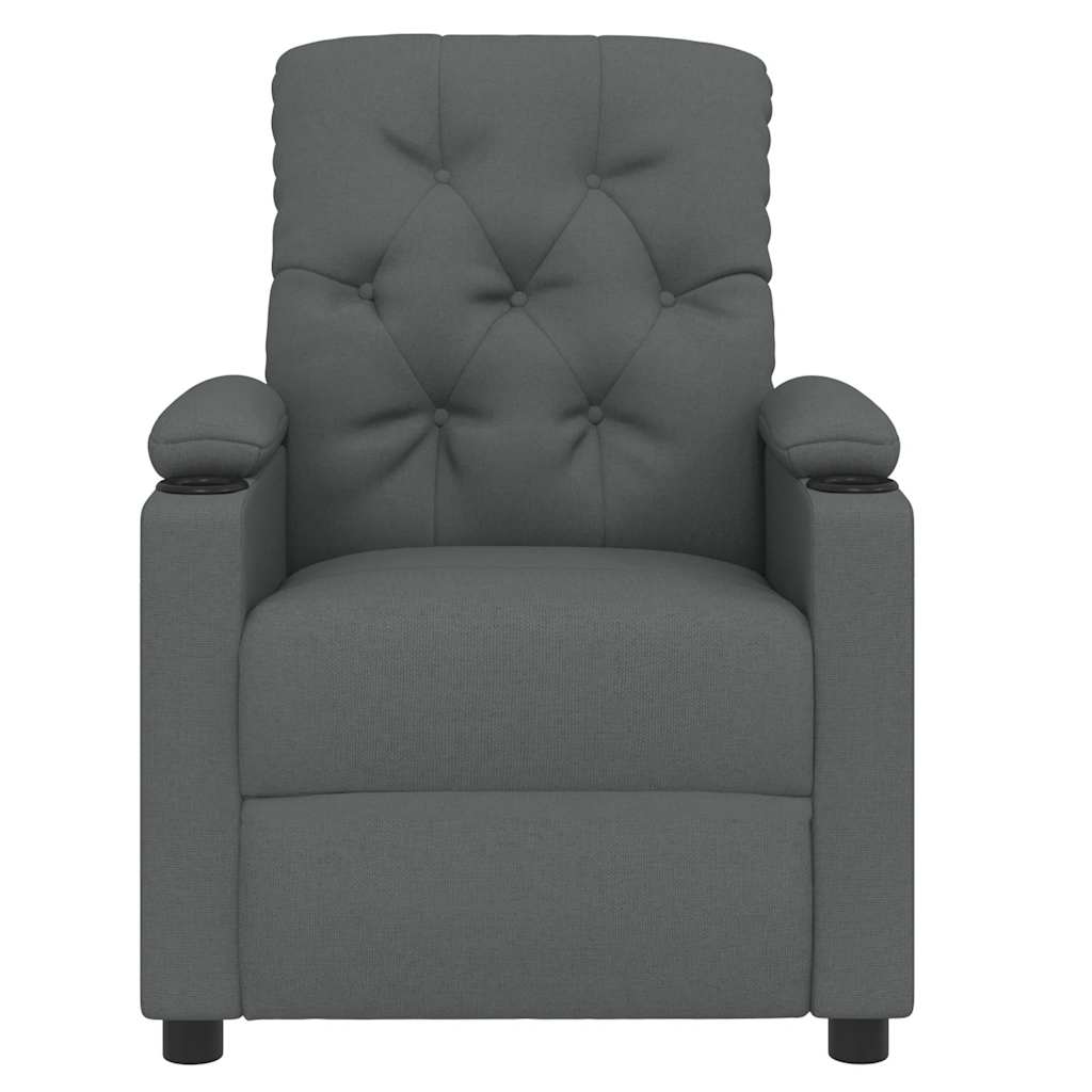 Recliner Chair Dark Grey Fabric