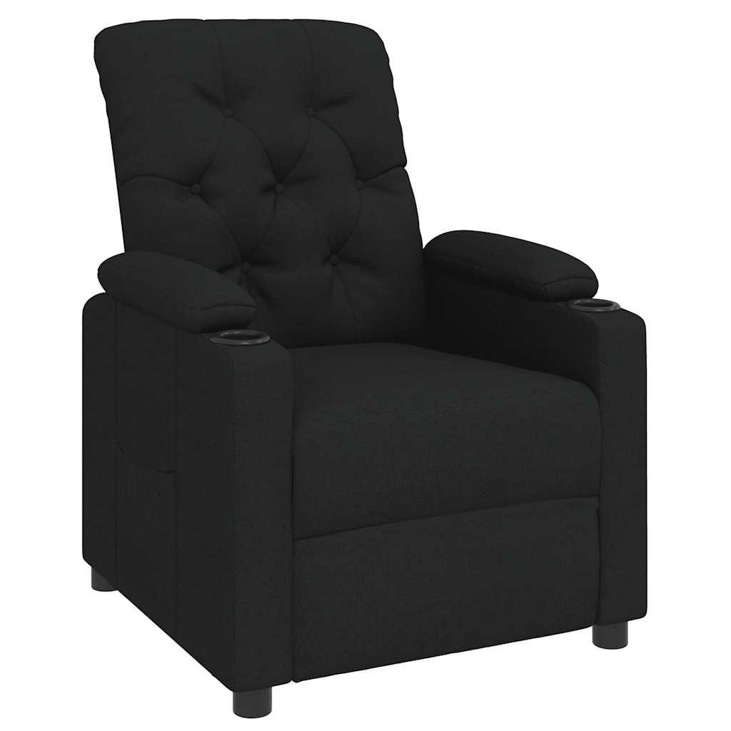 Recliner Chair Black Fabric