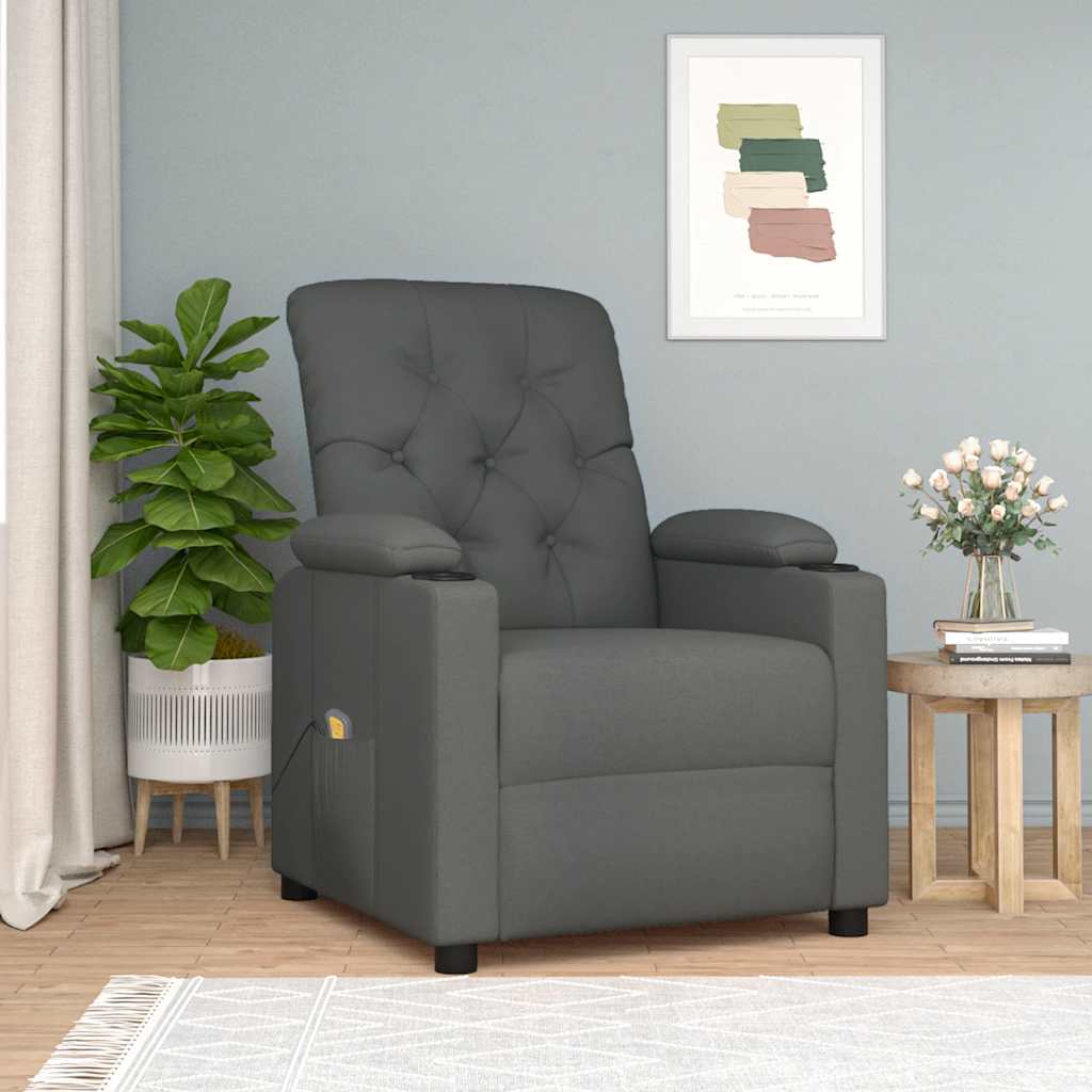 Massage Chair Dark Grey Fabric