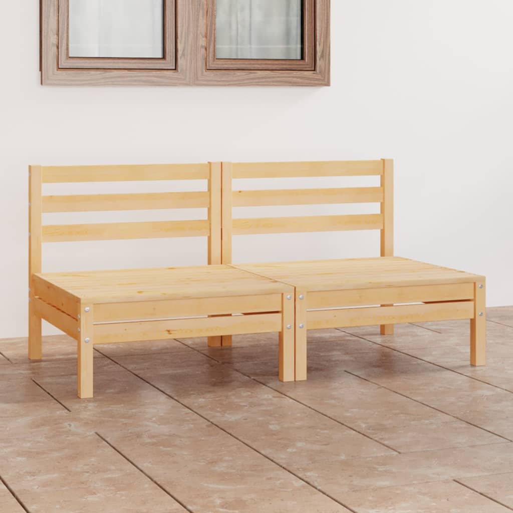 Garden 2-Seater Sofa Solid Wood Pine