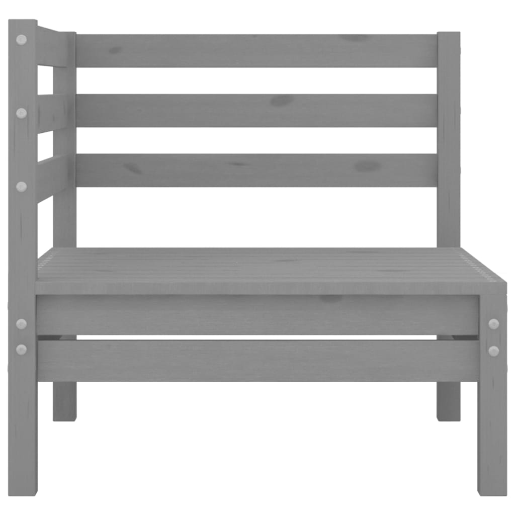 Garden 2-Seater Sofa Grey Solid Wood Pine