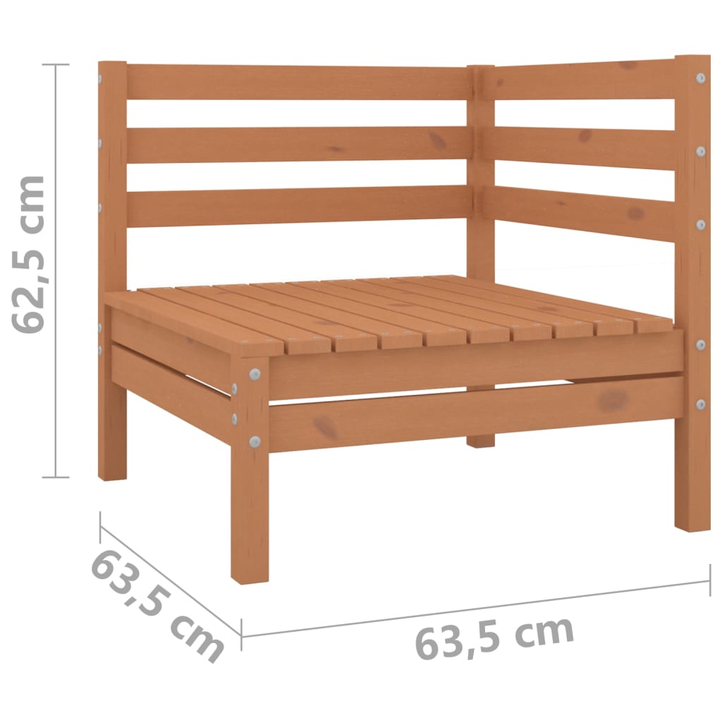 Garden 2-Seater Sofa Honey Brown Solid Wood Pine