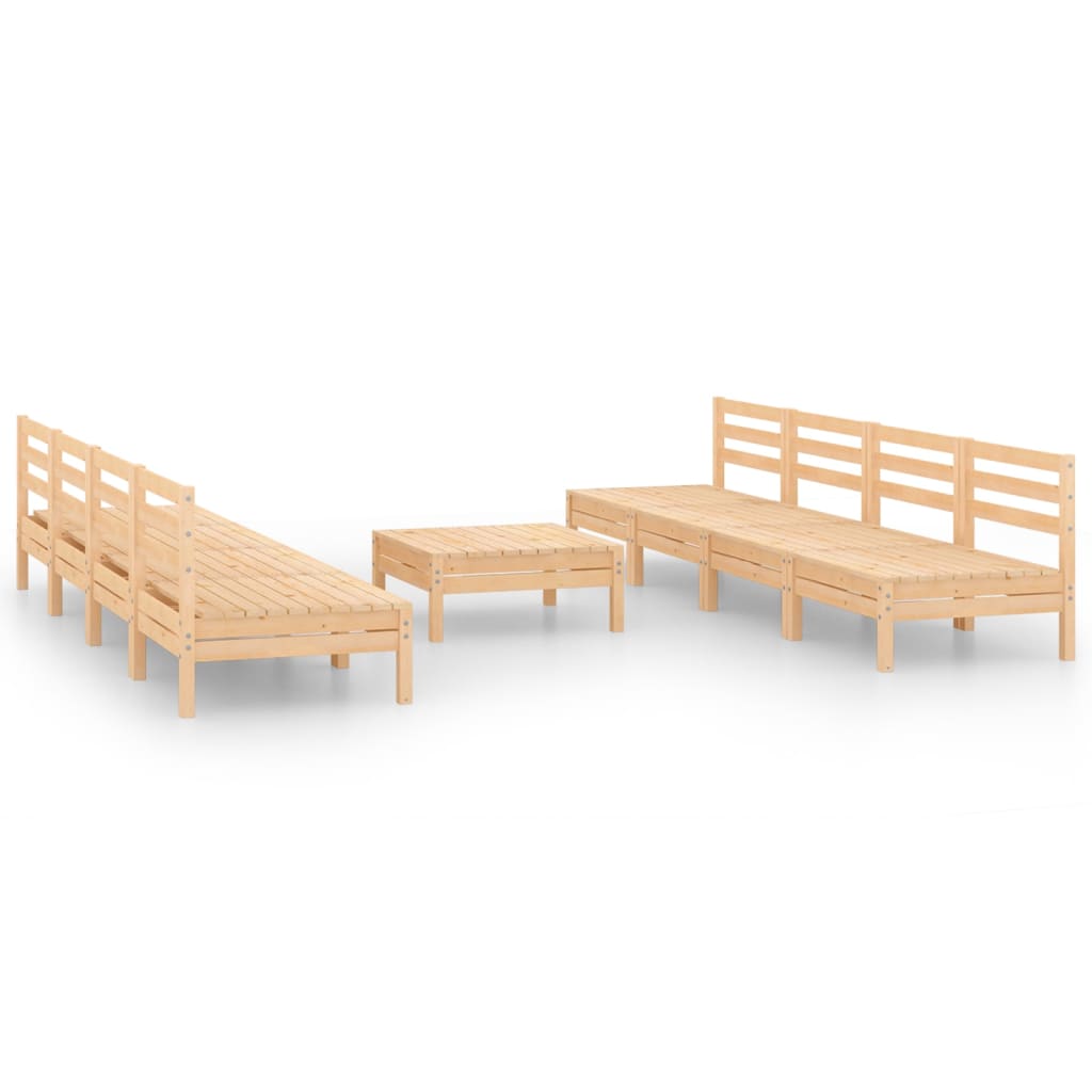 9 Piece Garden Lounge Set Solid Pinewood