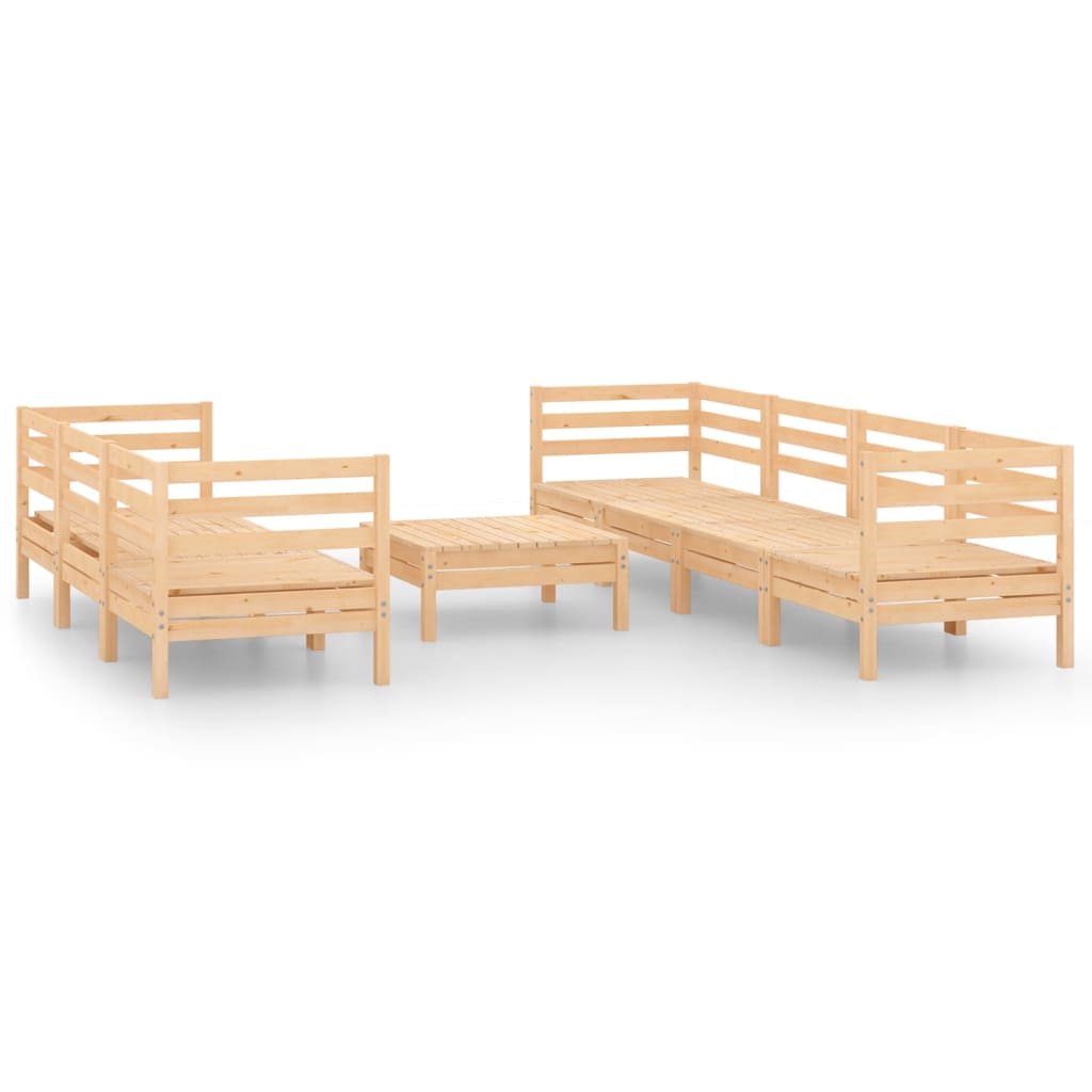 8 Piece Garden Lounge Set Solid Pinewood