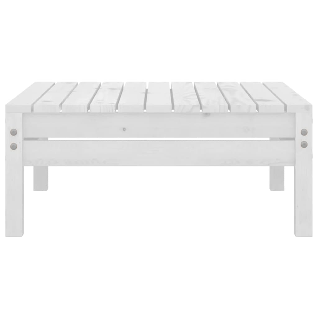 9 Piece Garden Lounge Set White Solid Pinewood