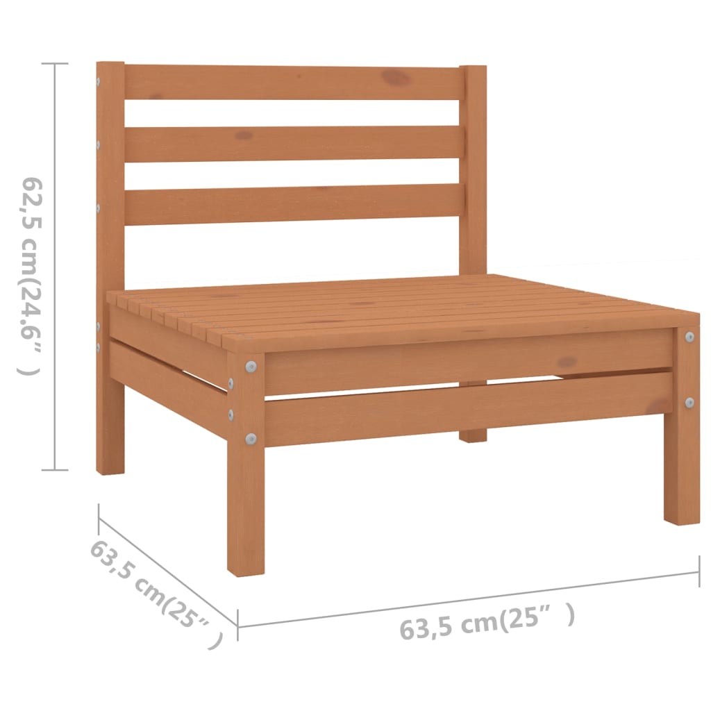 9 Piece Garden Lounge Set Solid Pinewood Honey Brown