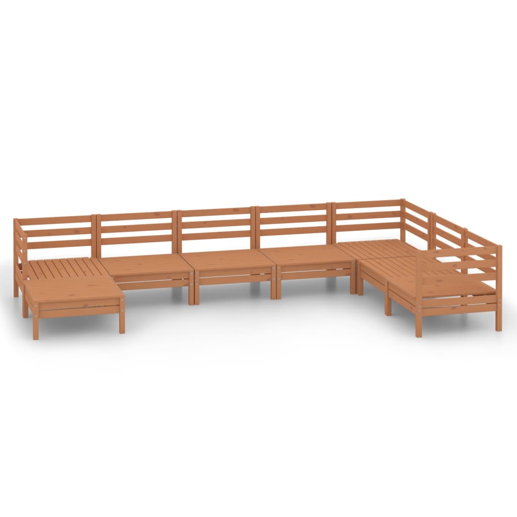 8 Piece Garden Lounge Set Solid Pinewood Honey Brown