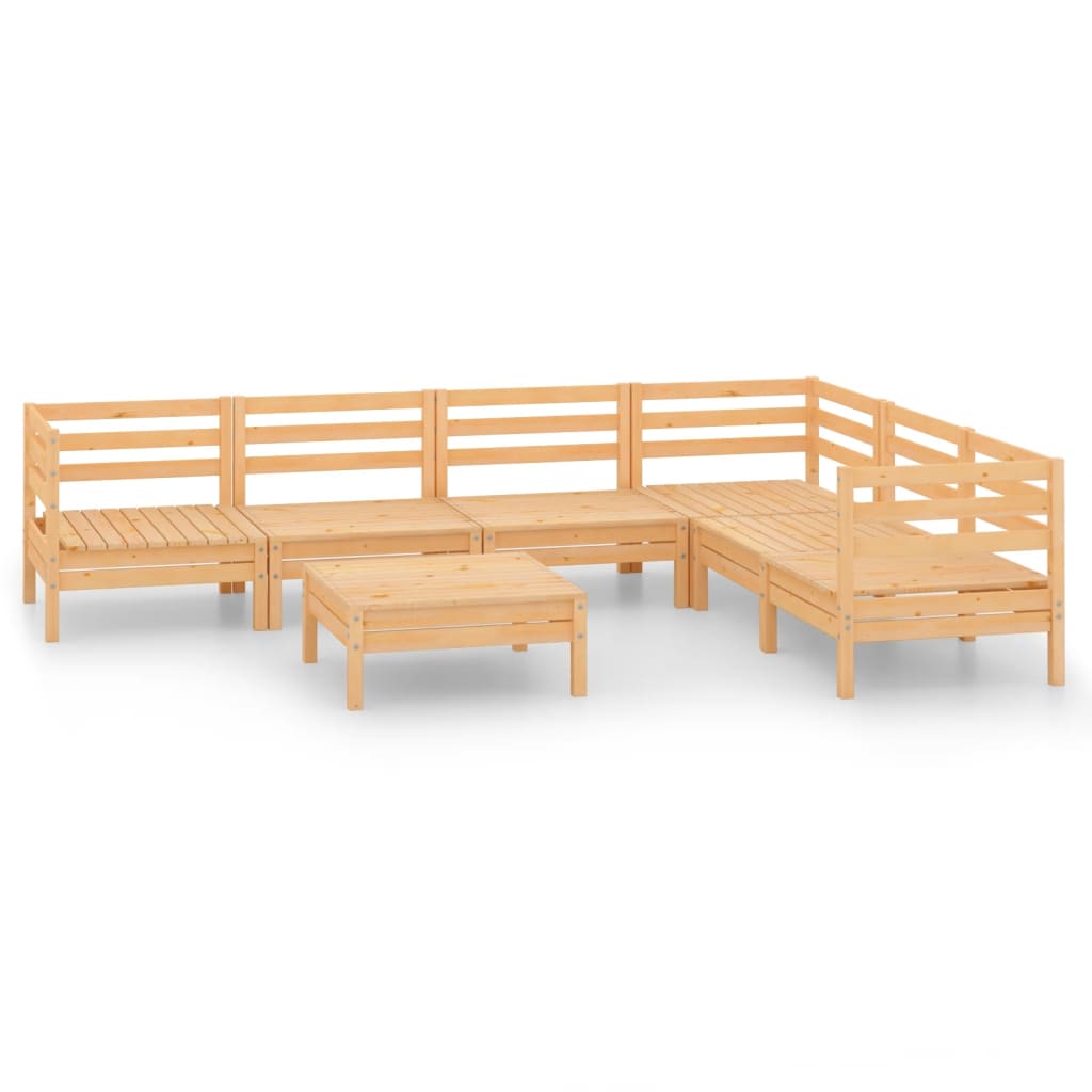 7 Piece Garden Lounge Set Solid Pinewood